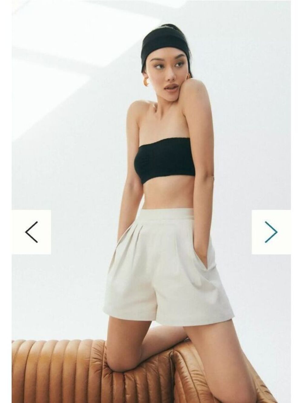 NWT Corey Lynn Calter Pleated A-Line Shorts cream ANTHROPOLOGIE Medium dressy